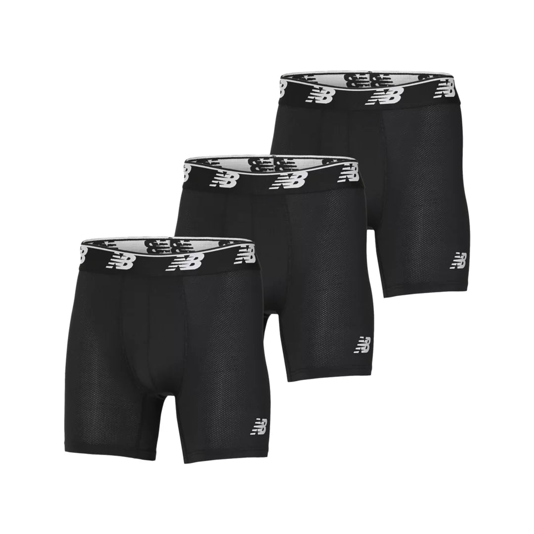 Mens Mesh 5 Inch Boxer Brief No Fly 3 Pack - New Balance Accessories