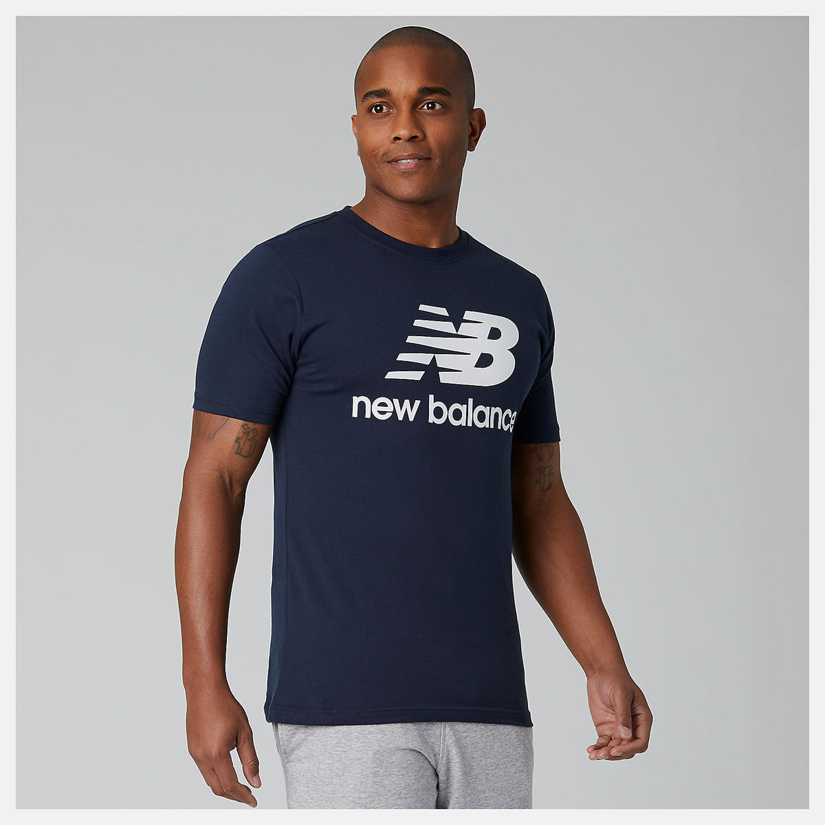 Essentials Stacked Logo Tee | New Balance Clothing - Men