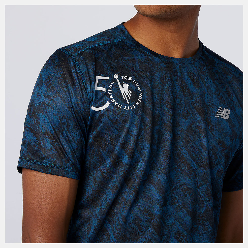 NYC Marathon Printed Impact Run Short Sleeve | New Balance Clothing - Men