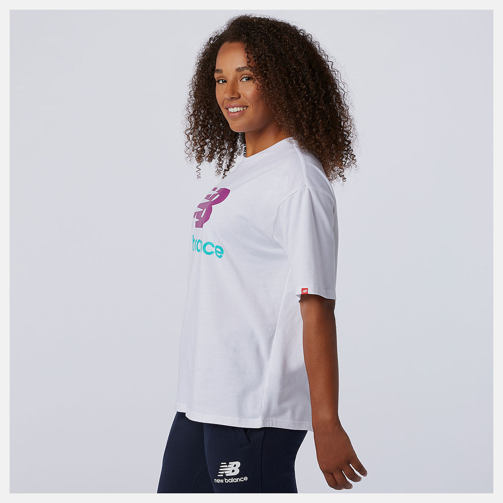 NB Essentials Stacked Logo Tee | New Balance Clothing - Women