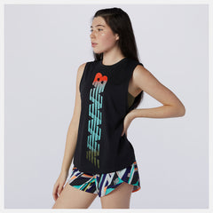 Relentless Cinched Back Graphic Tank | New Balance Clothing - Women