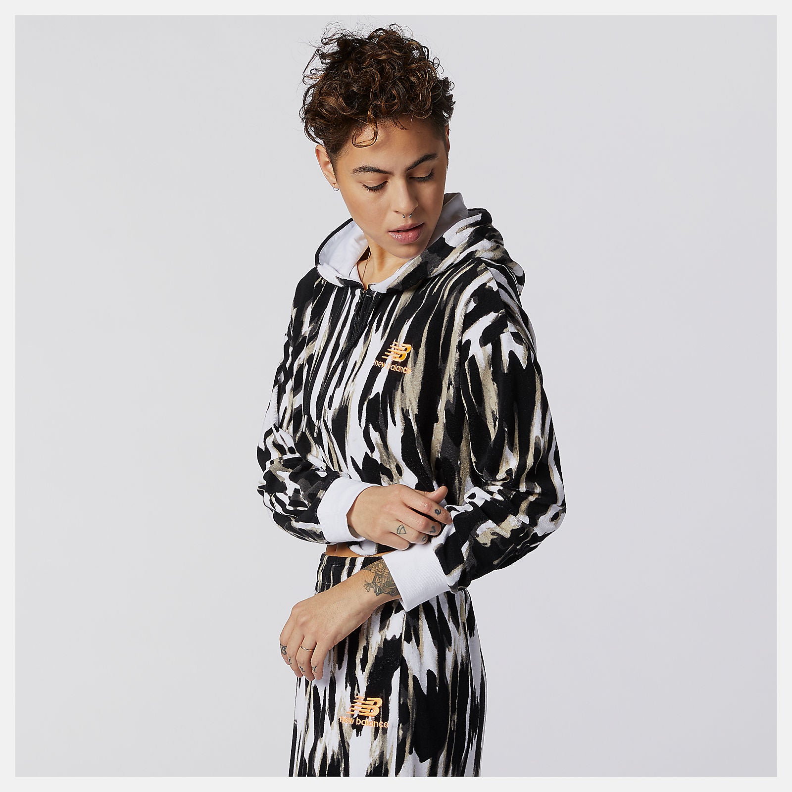 NB Athletics Collide Printed Terry Hoodie | New Balance Clothing - Women