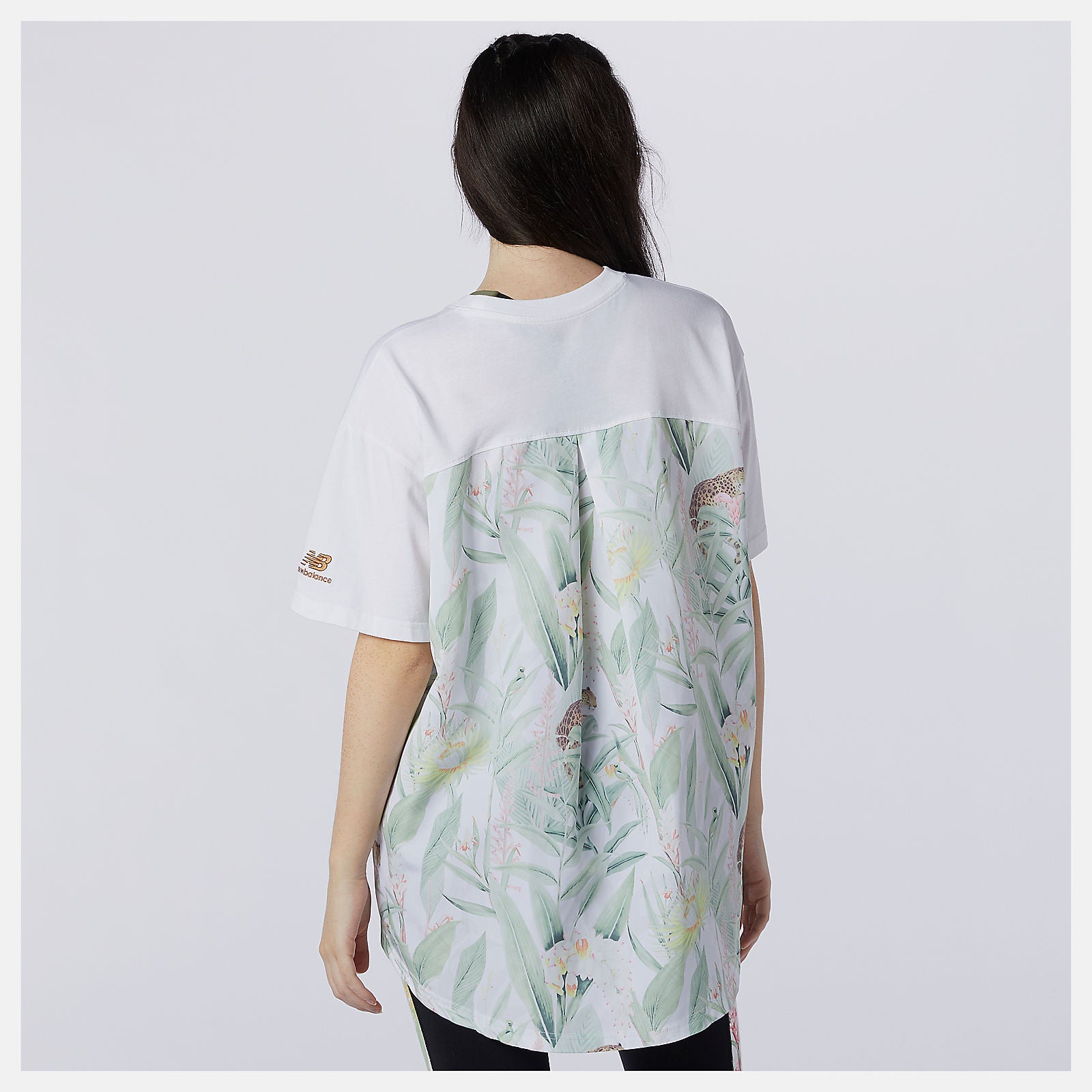 NB Essentials Botanical Knit Woven Mix Tee | New Balance Clothing - Women